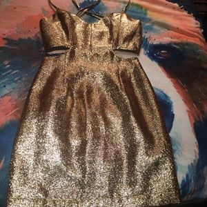 Naven Lux metallic gold dress